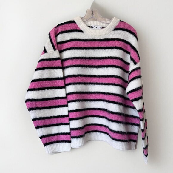 Rita Ora Sweaters - Fuzzy Striped Knit Sweater Y2K Rita Ora X Primark Hysteric Glamour Vibe Medium